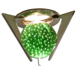 Büroleuchten Triztan GN, EINBAU-Downlight Triztan, 12V/max. 35W, GU5,3/GX5,3, Chrome, Glaskugel GRÜN