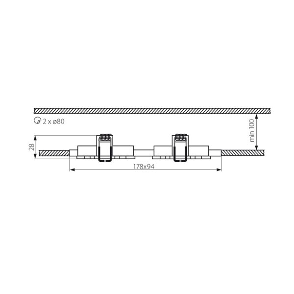 tlb1610_1 Büroleuchten SAIDI II, EINBAU-Strahler, 2x max 50W, MR16, GU5,3, ALU